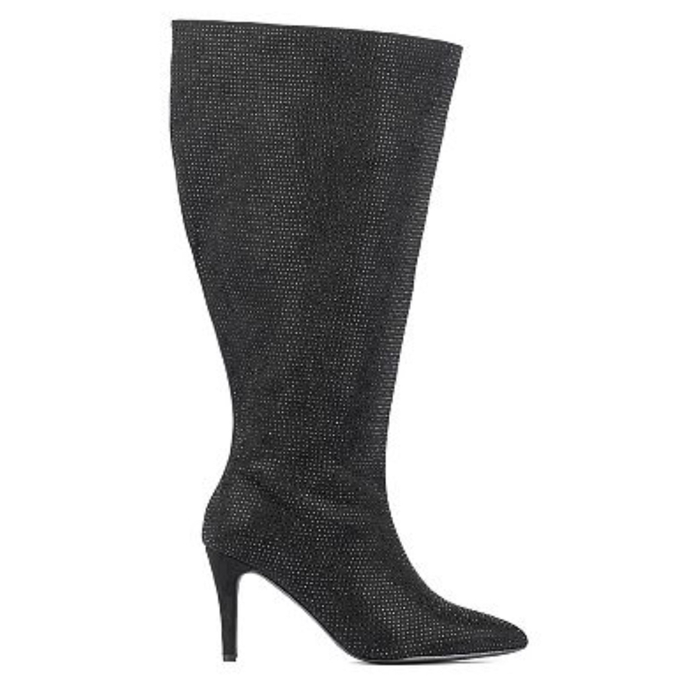 Fashion to Figure Black Sparkle Heeled Boots